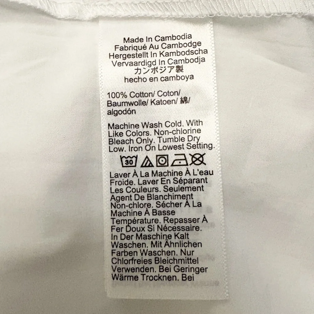 NWT J. Crew Shirred Popover Long Sleeve Cotton Poplin Top in White‎
